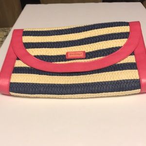 Lilly Pulitzer “Dock Side” Stripe Straw Clutch